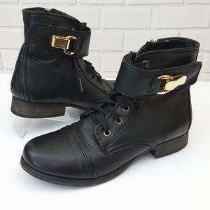 SOLD STEVE MADDEN Leather Combat Boot